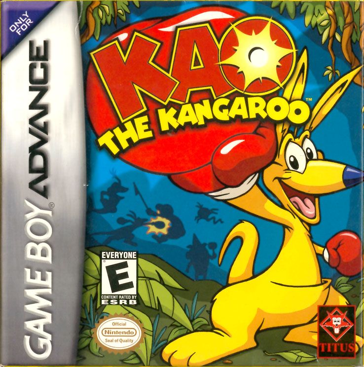 KAO the Kangaroo box art for GameBoy Advance